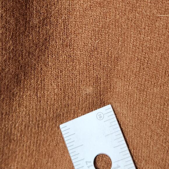 Sarah Spencer Cardigan Womens Small Tan Ruffle Open Front Wool Angora Blend - Picture 6 of 9